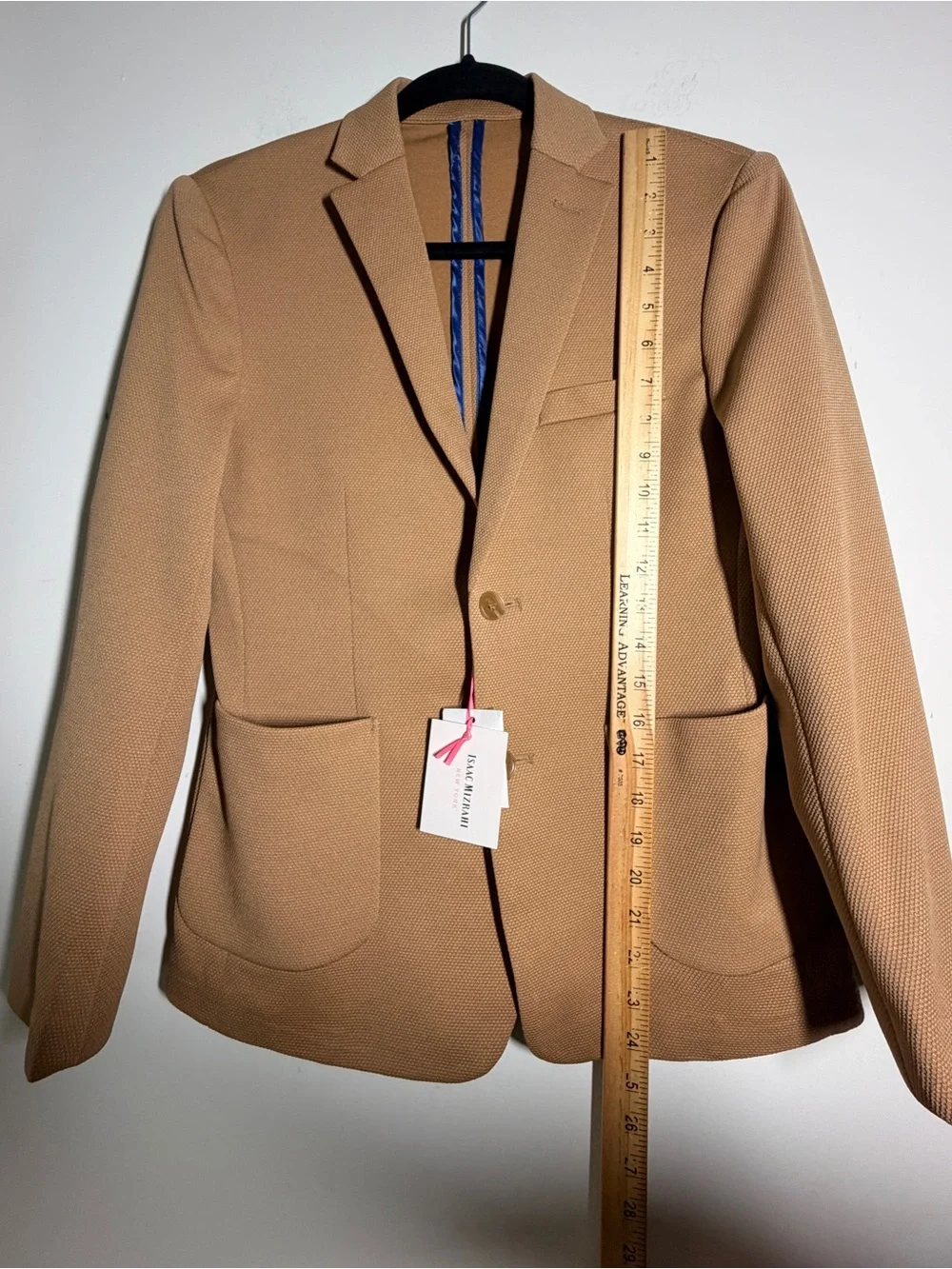 Isaac Mizrahi Boys 14 Camel Textured Blazer Sport Coat One Button NWT School
